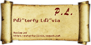 Péterfy Lívia névjegykártya